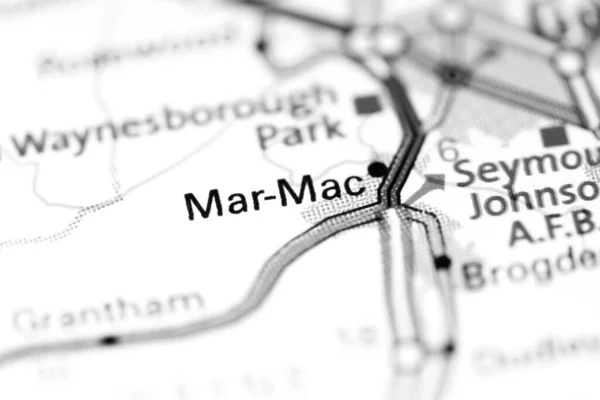 Mar Mac ノースカロライナ州 地図上のアメリカ — ストック写真