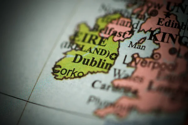 Dublin. Europe on a geography map