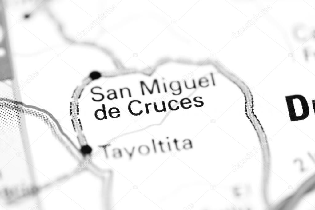 San Miguel de Cruces. Mexico on a map