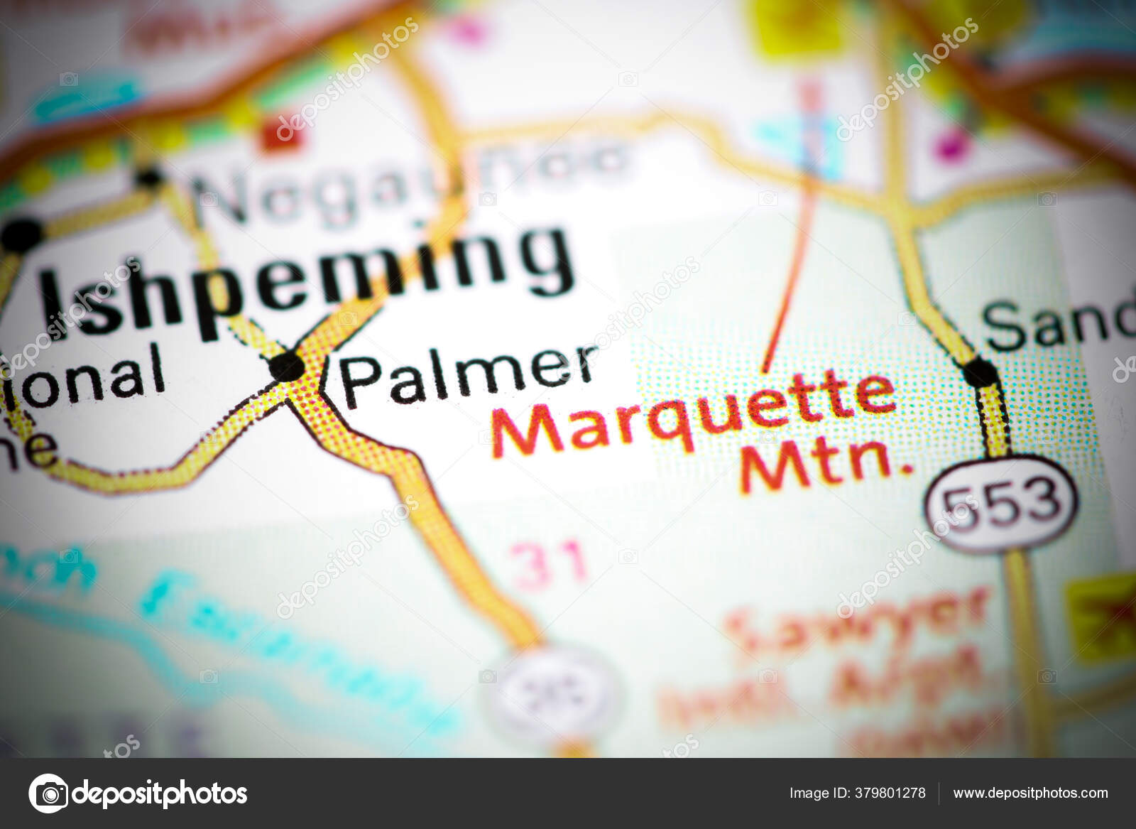 Palmer Michigan Usa Map — Stock Photo © aliceinwonderland2020 379801278