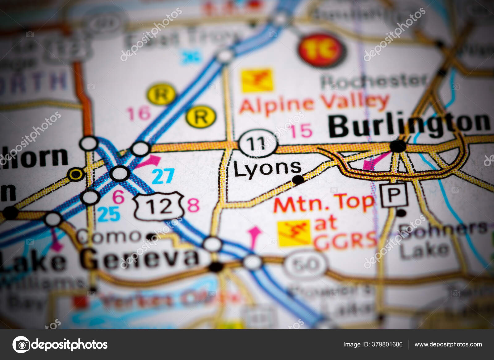 Lyons Wisconsin Usa Map — Stock Photo © aliceinwonderland2020 379801686