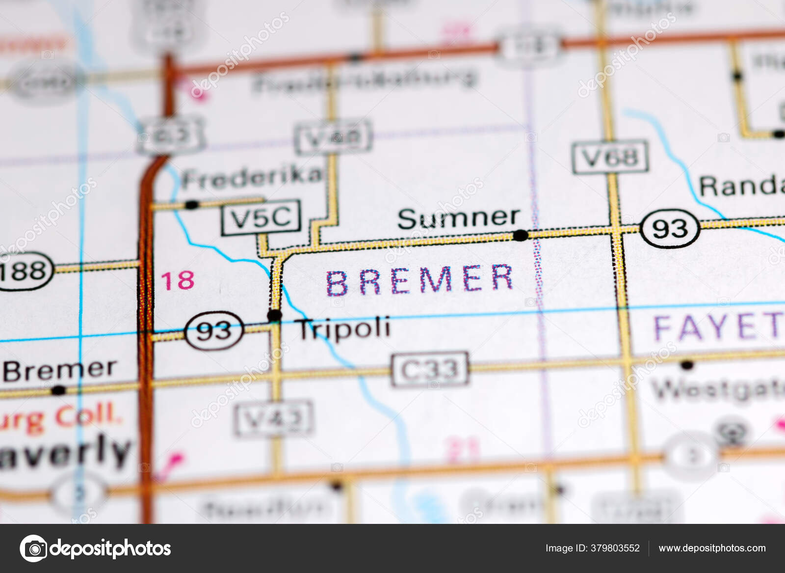 Bremer Iowa Usa Map — Stock Photo © aliceinwonderland2020 379803552