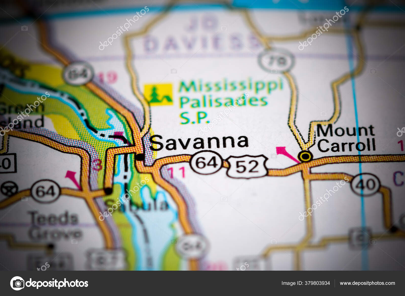 Savanna Illinois Usa Map — Stock Photo © aliceinwonderland2020 379803934