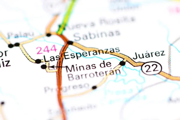 Las Esperanzas México Sobre Mapa — Fotografia de Stock