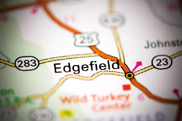 Edgefield Augusta Eua Sobre Mapa — Fotografia de Stock