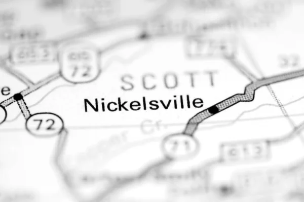 妮可斯维尔弗吉尼亚 地图上的美国 — 图库照片