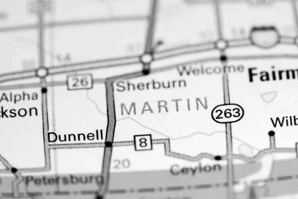 マーティン ミネソタだ 地図上のアメリカ — ストック写真