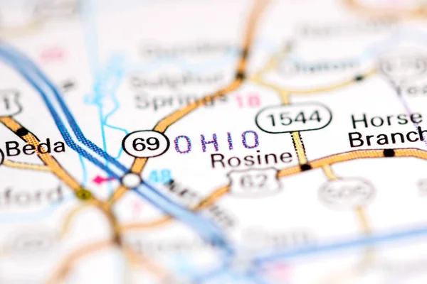 Ohio Här Det Kentucky Usa Geografisk Karta — Stockfoto