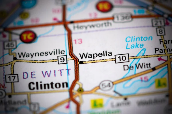 Wapella Illinois Eua Sobre Mapa — Fotografia de Stock