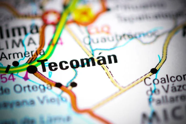Tecoman. Mexico on a map