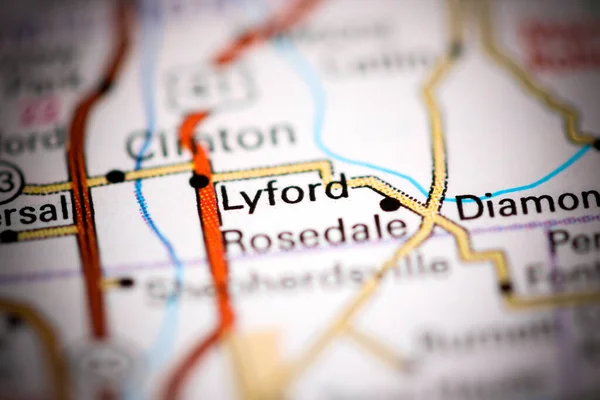 Lyford Indiana Usa Geography Map — Stock Photo, Image