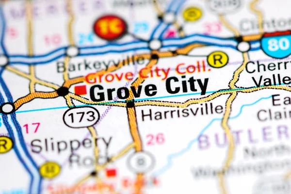 Grove City Pensilvânia Eua Sobre Mapa — Fotografia de Stock