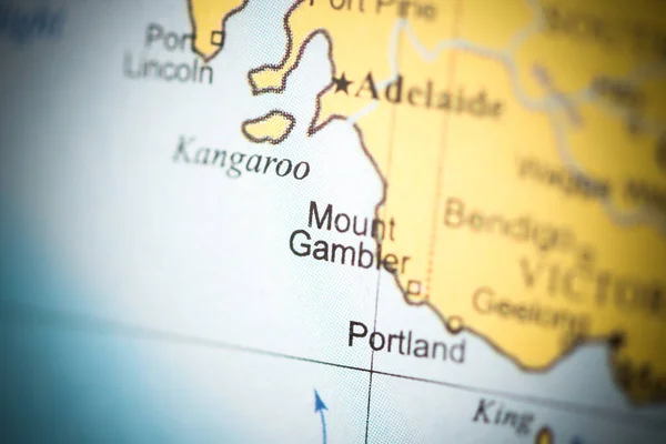 Mount Gambler. Australia on a geography map