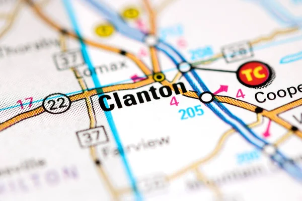 Clanton Alabama Usa Auf Einer Karte — Stockfoto