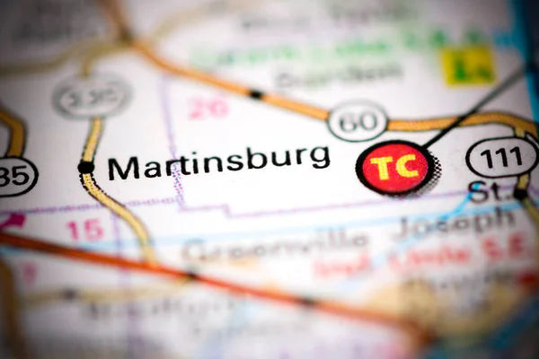 Martinsburg Indiana Usa Een Aardrijkskundekaart — Stockfoto