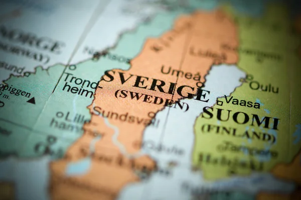 スウェーデンだ 地理地図上のヨーロッパ — ストック写真