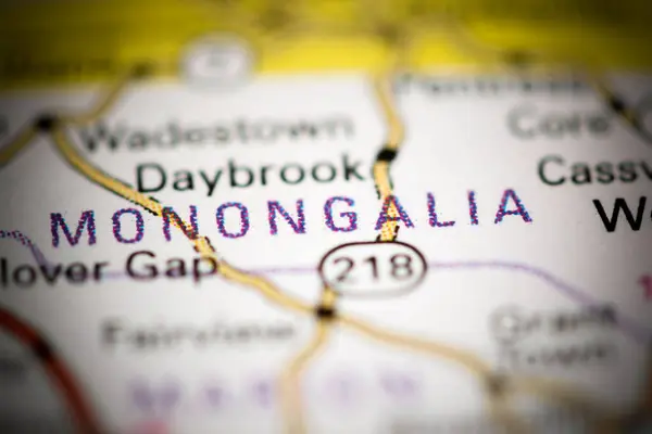Monongália Nyugat Virginia Usa Egy Földrajzi Térképen — Stock Fotó