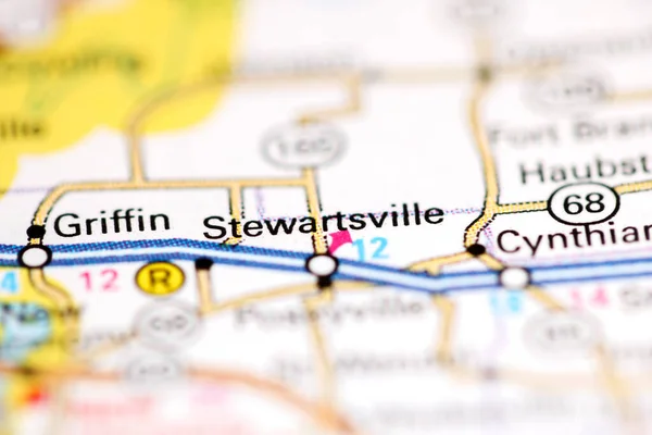 Stewartsville Indiana Eua Sobre Mapa Geografia — Fotografia de Stock