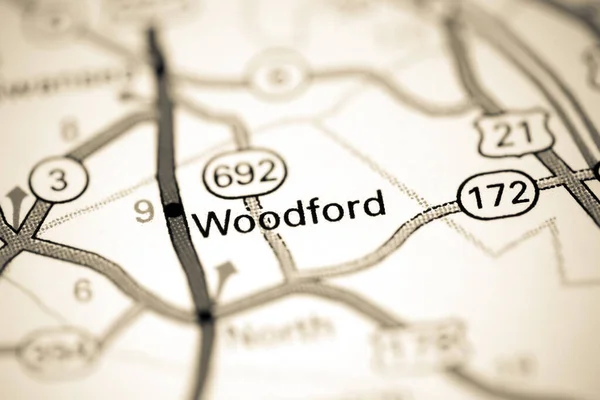ウッドフォード オーガスタ 地図上のアメリカ — ストック写真