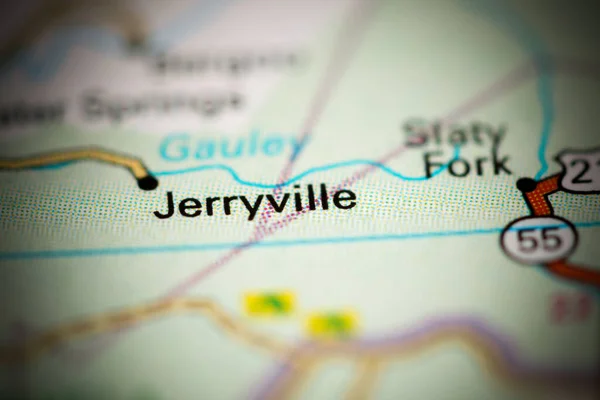 Jerryville Batı Virginia Abd Coğrafya Haritasında — Stok fotoğraf
