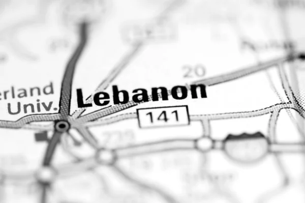 黎巴嫩 田纳西地图上的美国 — 图库照片