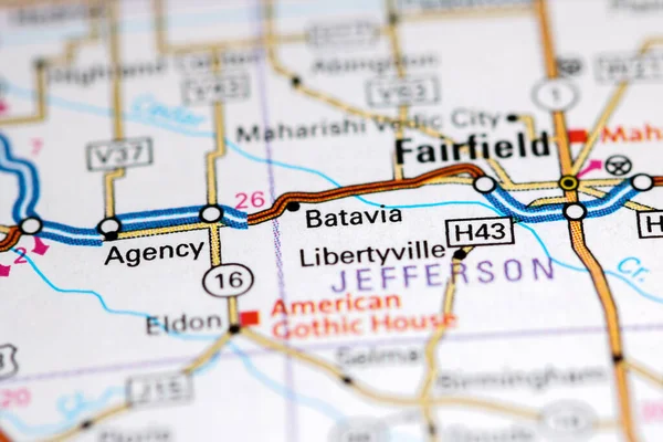 Batavia Iowa Usa Auf Einer Karte — Stockfoto