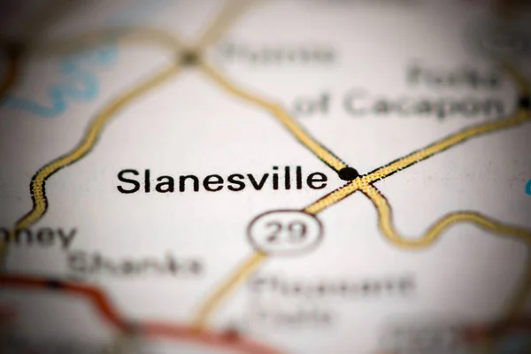 Slanesville Zachodnia Wirginia Stany Zjednoczone Mapie Geograficznej — Zdjęcie stockowe