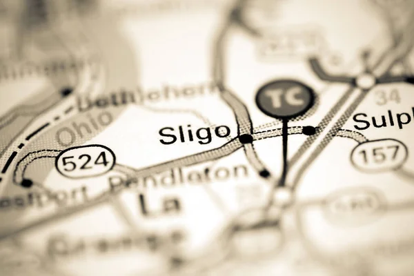 Sligo Kentucky Stati Uniti Una Mappa Geografica — Foto Stock