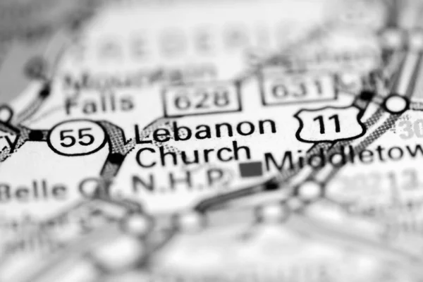 黎巴嫩教会 弗吉尼亚 地图上的美国 — 图库照片