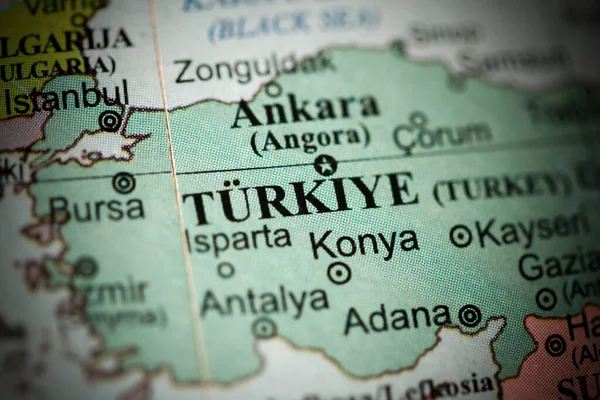 Turkiye Europa Sobre Mapa Geografia — Fotografia de Stock