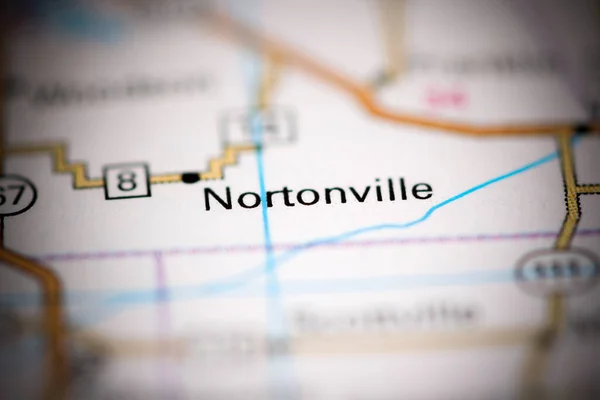 Nortonville 伊利诺伊州地图上的美国 — 图库照片