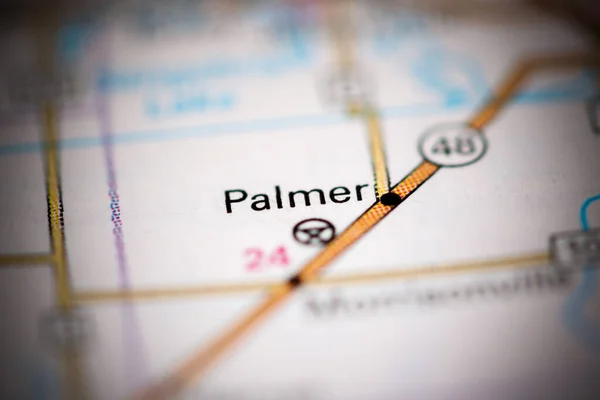 パーマーだ イリノイ州 地理地図上のアメリカ — ストック写真