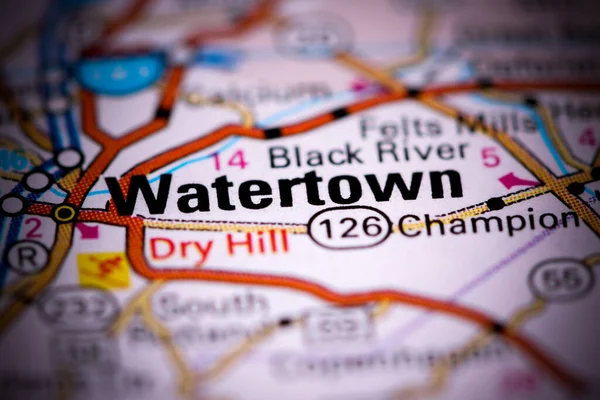 Watertown Nueva York Eeuu Mapa — Foto de Stock