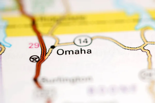 Omaha Arkansas Stati Uniti Una Mappa Geografica — Foto Stock