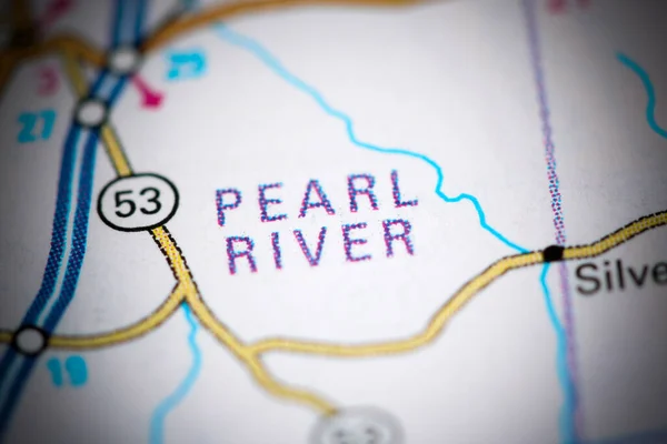 Pearl River Louisiana Eua Sobre Mapa — Fotografia de Stock