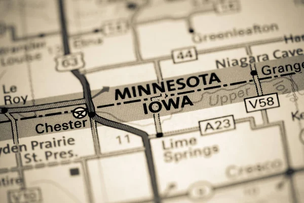 Iowa Iowa Eua Sobre Mapa — Fotografia de Stock
