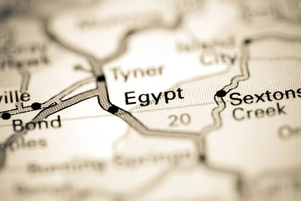 Egypt. Kentucky. USA on a geography map