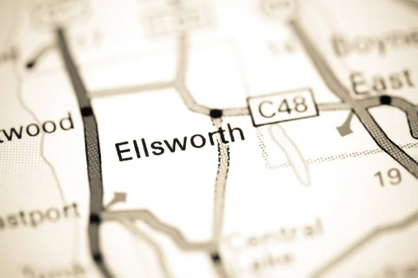 Ellsworth Michigan Eua Sobre Mapa — Fotografia de Stock