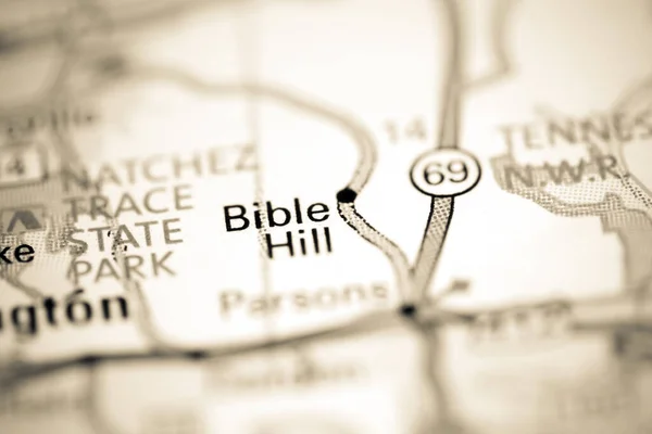 Bible Hill. Tennessee. USA on a geography map