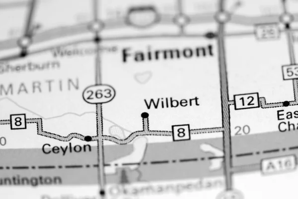 ウィルバート ミネソタだ 地図上のアメリカ — ストック写真