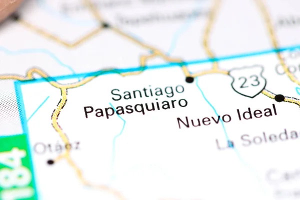 Santiago Papasquiaro. Mexico on a map