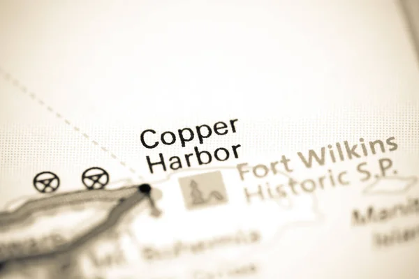 Copper Harbor. Michigan. USA on a map