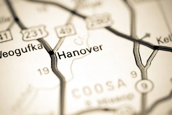 ハノーバーだ アラバマだ 地図上のアメリカ — ストック写真
