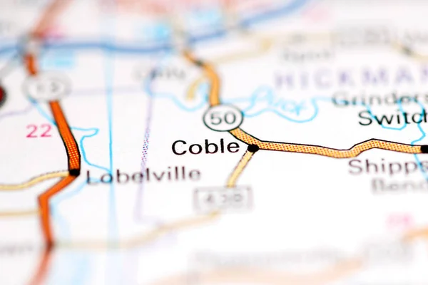 Coble Tennessee Stati Uniti Una Mappa Geografica — Foto Stock