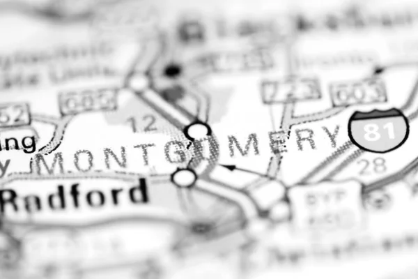 Montgomery Virginia Eua Sobre Mapa Geografia — Fotografia de Stock
