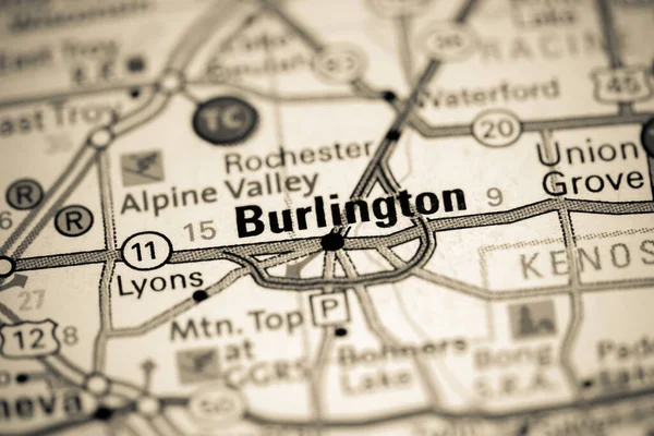 Burlington Wisconsin Abd Haritada — Stok fotoğraf