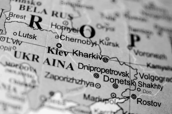 Kharkiv Europa Sobre Mapa Geografia — Fotografia de Stock