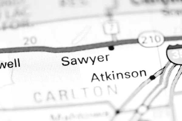 Sawyer Minnesota Eeuu Mapa — Foto de Stock