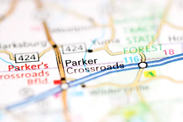 Parker Crossroads Een Tennessee Usa Een Aardrijkskundekaart — Stockfoto