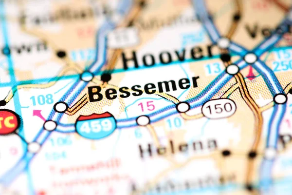 Bessemer 阿拉巴马地图上的美国 — 图库照片